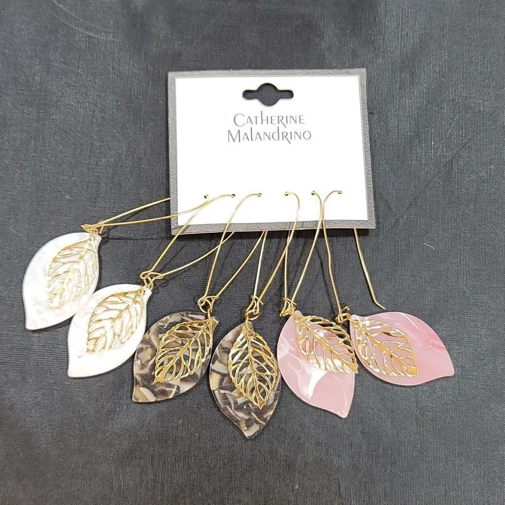 BRAND NEW CATHERINE MALANDRINO 3-PACK EARRINGS PAIRED ON KIDNEY WIRES
